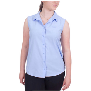 NWT❗️JACK Wolfskin Ladies Sonora Blue Sleeveless Button Up Tencel Shirt XXL